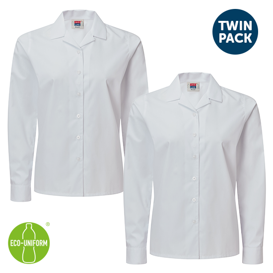 Girls Fit Rever Collar Shirts (pack of 2)