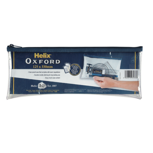 Helix Heavy Weight Clear Pencil Case (2 sizes)