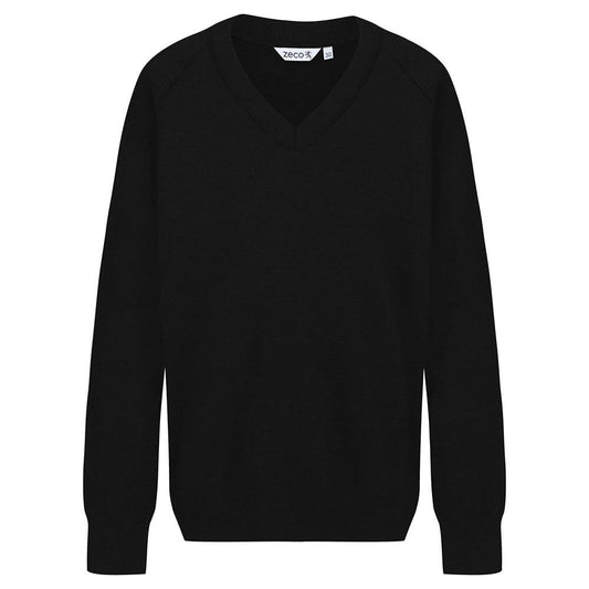 Black Unisex V Neck Jumper