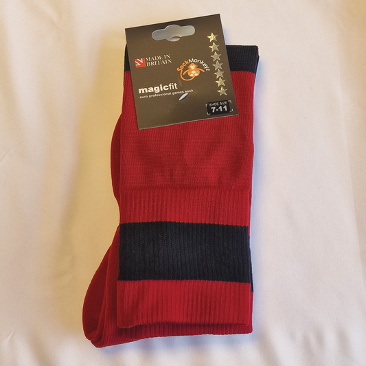 NEW Black & Red Hooped Game Socks
